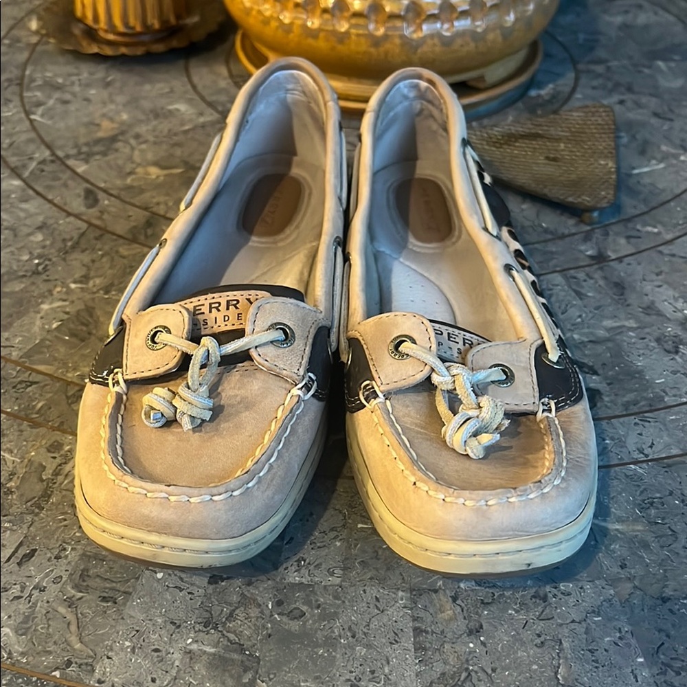 Sperry Tan and Black Moccasin Boat Shoes - Picture 4 of 4